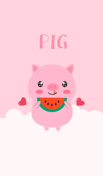 [LINE着せ替え] Simple Love Pig Theme (jp)の画像1