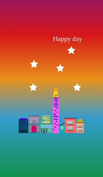 [LINE着せ替え] Happy happy everyday in rainbowの画像1