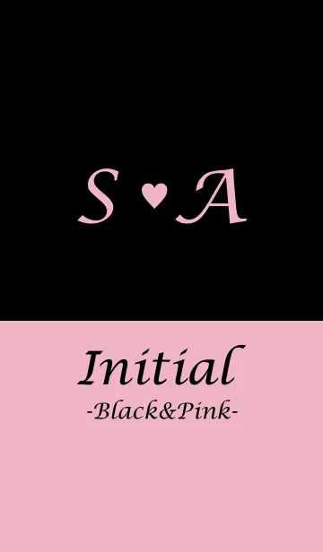 [LINE着せ替え] Initial "S＆A" -Black＆Pink-の画像1