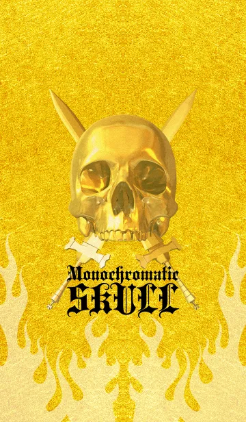 [LINE着せ替え] Monochromatic skull <gold>の画像1