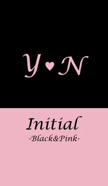 [LINE着せ替え] Initial "Y＆N" -Black＆Pink-の画像1