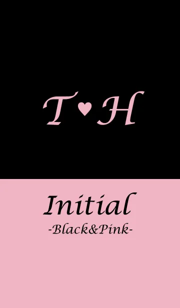 [LINE着せ替え] Initial "T＆H" -Black＆Pink-の画像1