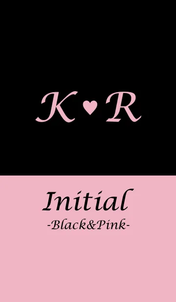 [LINE着せ替え] Initial "K＆R" -Black＆Pink-の画像1