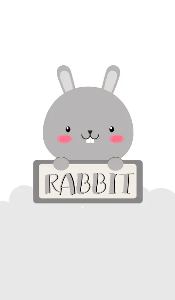 [LINE着せ替え] Simple Cute Love Gray Rabbit Theme (jp)の画像1