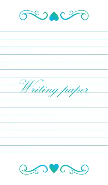 [LINE着せ替え] Writing paper-AQUA-の画像1