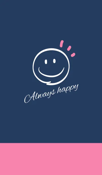 [LINE着せ替え] Always happy -NAVY+PINK-の画像1