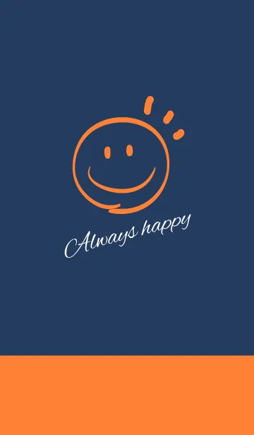 [LINE着せ替え] Always happy -NAVY+ORANGE-の画像1