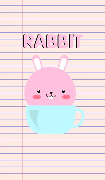 [LINE着せ替え] Simple Cute Pink Rabbit Theme Vr.2 (jp)の画像1