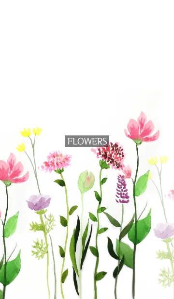 [LINE着せ替え] water color flowers_607の画像1