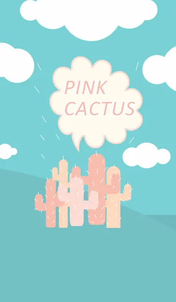 [LINE着せ替え] pink cactus and blueの画像1