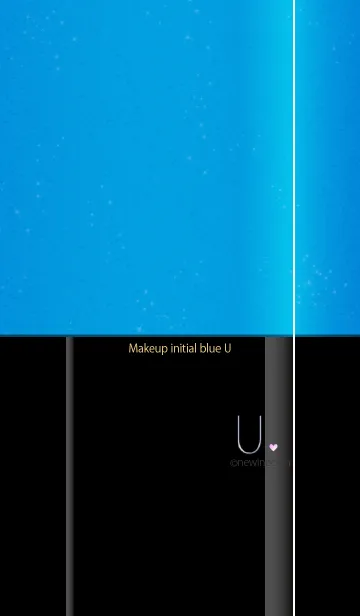 [LINE着せ替え] メークアップ イニシャル ブルー Uの画像1