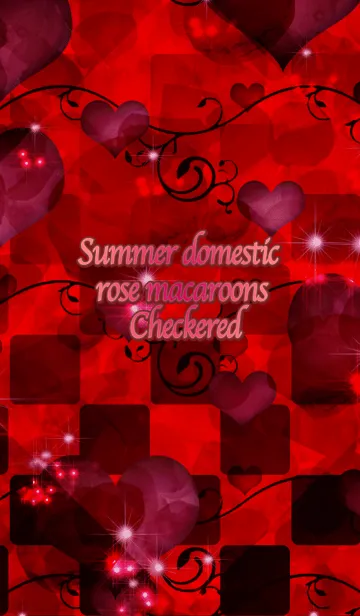 [LINE着せ替え] Summer domestic rose macaroons Checkeredの画像1