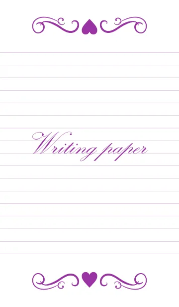 [LINE着せ替え] Writing paper-Purple＆White-の画像1