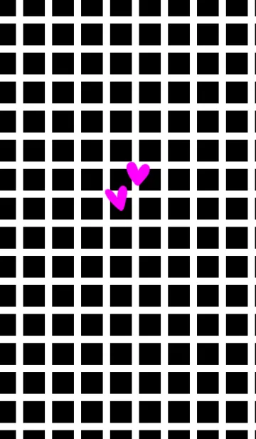 [LINE着せ替え] 黒の模様。ピンクハートと他。の画像1