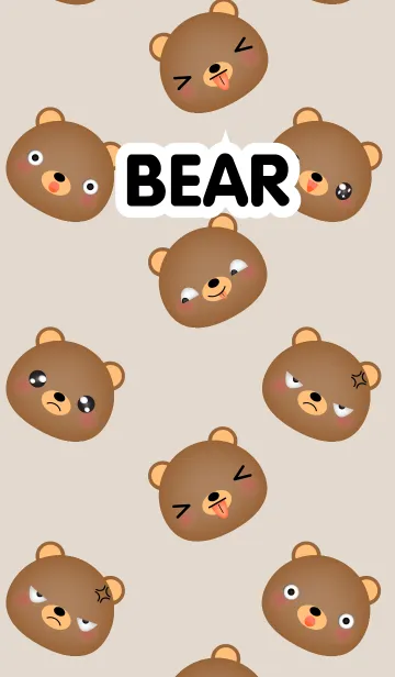 [LINE着せ替え] Emotions Face Bear Theme(jp)の画像1