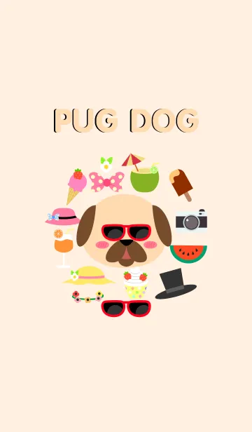 [LINE着せ替え] Accessories Pug Dog Theme(jp)の画像1