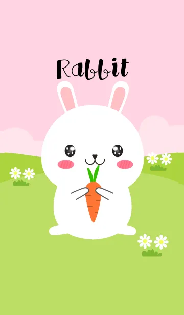 [LINE着せ替え] Simple Love Cute White Rabbit Theme(jp)の画像1