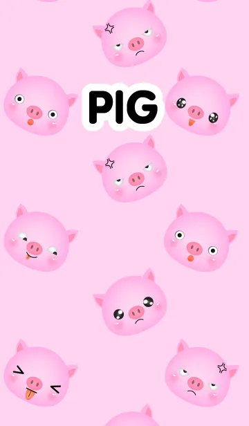 [LINE着せ替え] Emotions Face Pig Theme(jp)の画像1