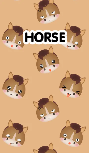 [LINE着せ替え] Emotions Face Horse Theme(jp)の画像1