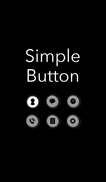 [LINE着せ替え] シンプルなボタン(黒)の画像1