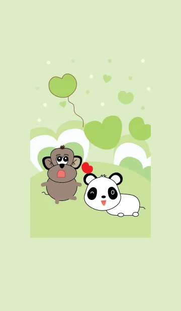 [LINE着せ替え] Monkey and panda theme v.1 (JP)の画像1