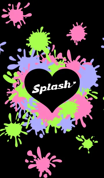 [LINE着せ替え] ♡Splash♥ブラックバージョンの画像1