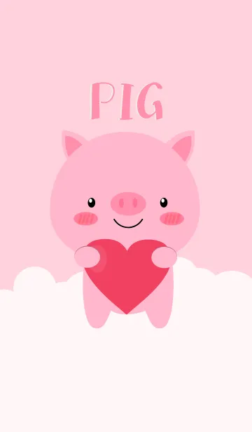 [LINE着せ替え] Simple Cute Pink Pig Theme(jp)の画像1