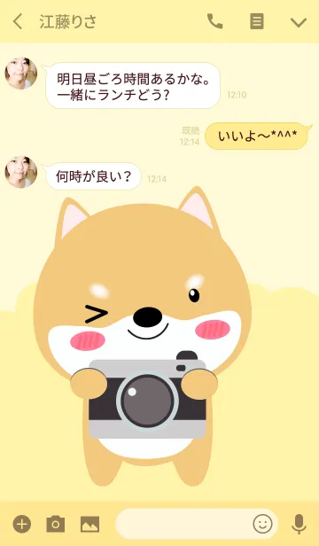 [LINE着せ替え] Simple Cute Shiba Inu Dog theme (jp)の画像3