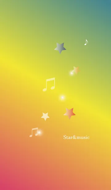 [LINE着せ替え] Star＆music in rainbowの画像1