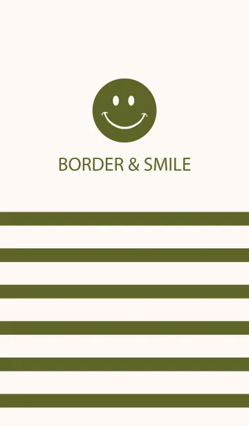 [LINE着せ替え] BORDER ＆ SMILE -OLIVE-の画像1