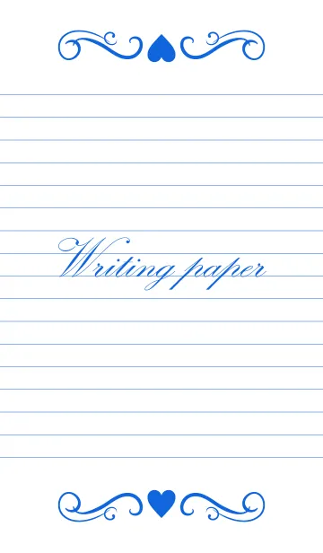 [LINE着せ替え] Writing paper-Blue＆White-の画像1