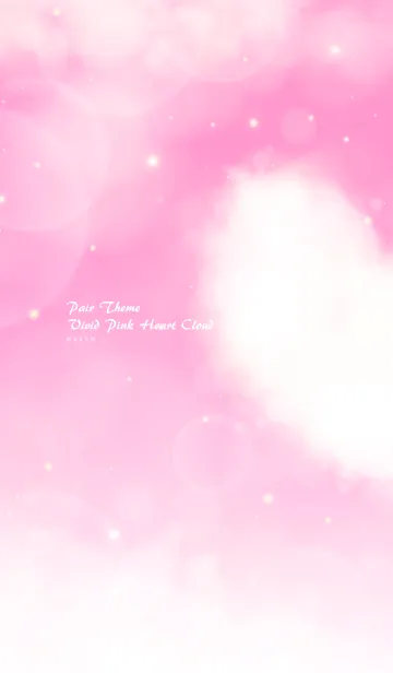 [LINE着せ替え] Pair Theme Vivid Pink Heart Cloudの画像1