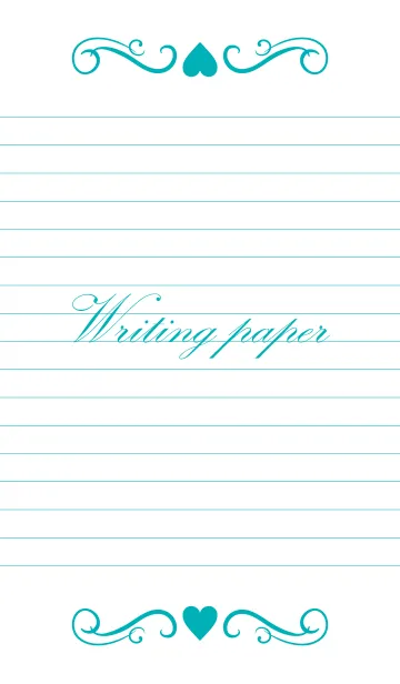 [LINE着せ替え] Writing paper-Bluegreen＆White-の画像1