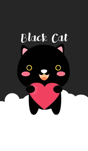 [LINE着せ替え] Simple Lovely Black Cat theme(jp)の画像1