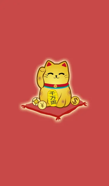 [LINE着せ替え] スーパーゴールドラッキーキャットの画像1