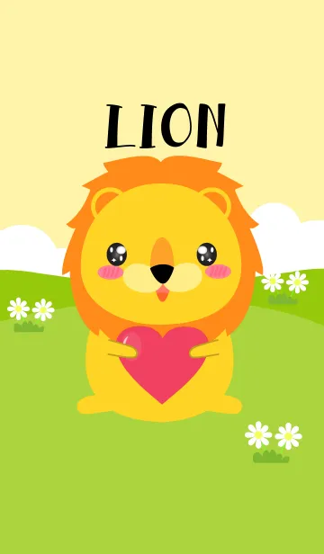 [LINE着せ替え] Simple Love Cute Lion Theme(jp)の画像1