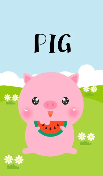 [LINE着せ替え] Love Cute Pink Pig Theme(jp)の画像1