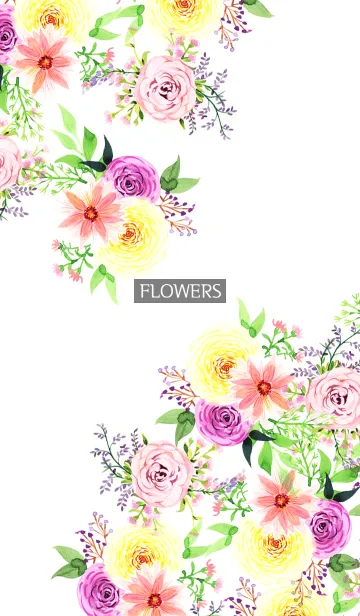 [LINE着せ替え] water color flowers_483の画像1