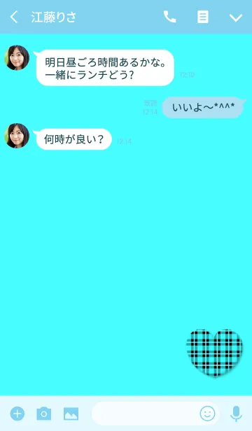 [LINE着せ替え] シンプルブルーチェック！の画像3