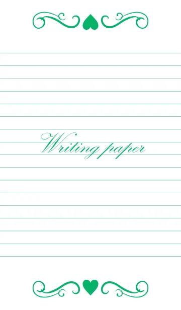 [LINE着せ替え] Writing paper-Green＆White-の画像1