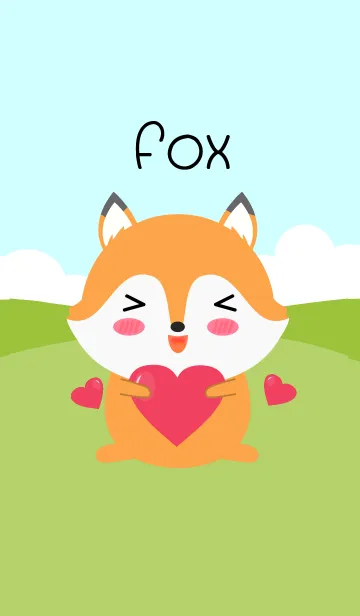 [LINE着せ替え] Simple Love Cute Fox Theme(jp)の画像1