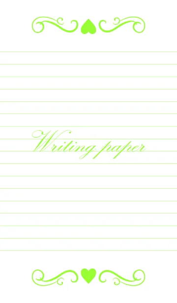 [LINE着せ替え] Writing paper-Yellowgreen＆White-の画像1