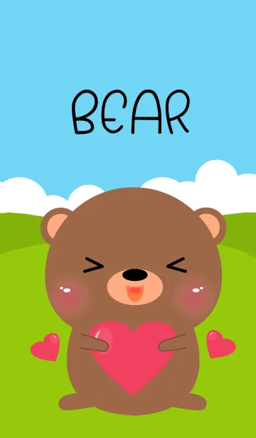 [LINE着せ替え] Love Cute Brown Bear Theme(jp)の画像1