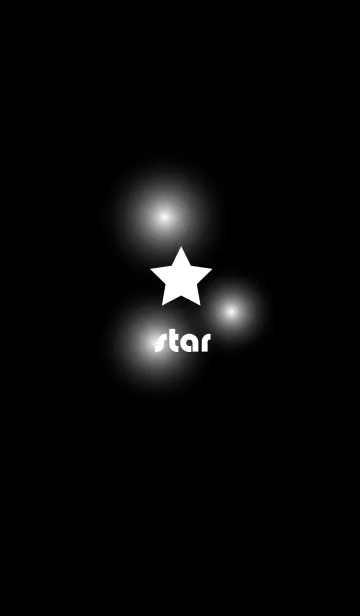 [LINE着せ替え] White star star in blackの画像1