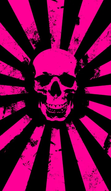 [LINE着せ替え] Skull - Pink ＆ Black - Burstの画像1