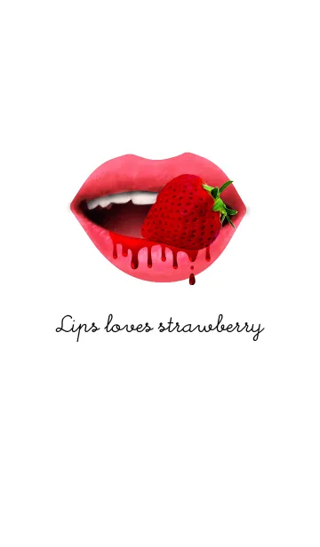 [LINE着せ替え] 大人シンプル♡Lips loves strawberryの画像1