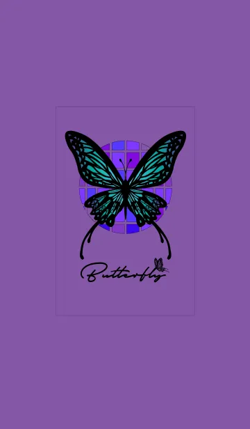 [LINE着せ替え] 大人DESIGN_BUTTERFLY =PURPLE/BLACK=の画像1