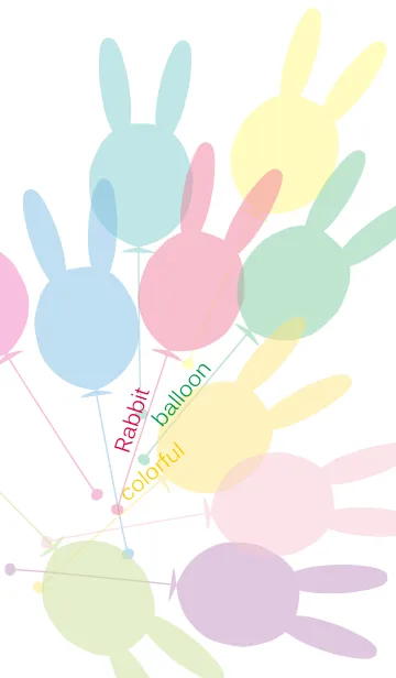 [LINE着せ替え] Rabbit balloon colorfulの画像1