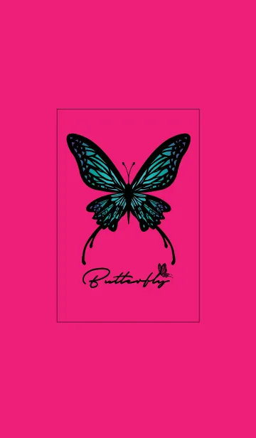 [LINE着せ替え] 大人DESIGN_BUTTERFLY =PINK/BLACK=の画像1